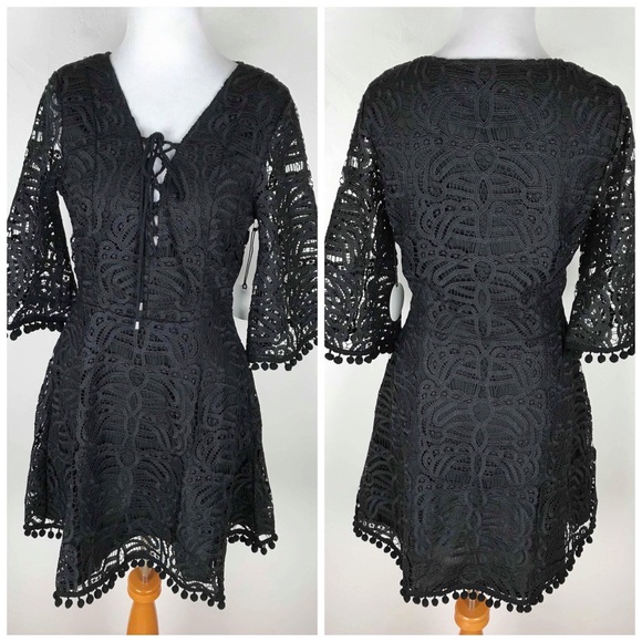 NWT Tularosa Coal Lace Up Dress - Picture 2 of 2